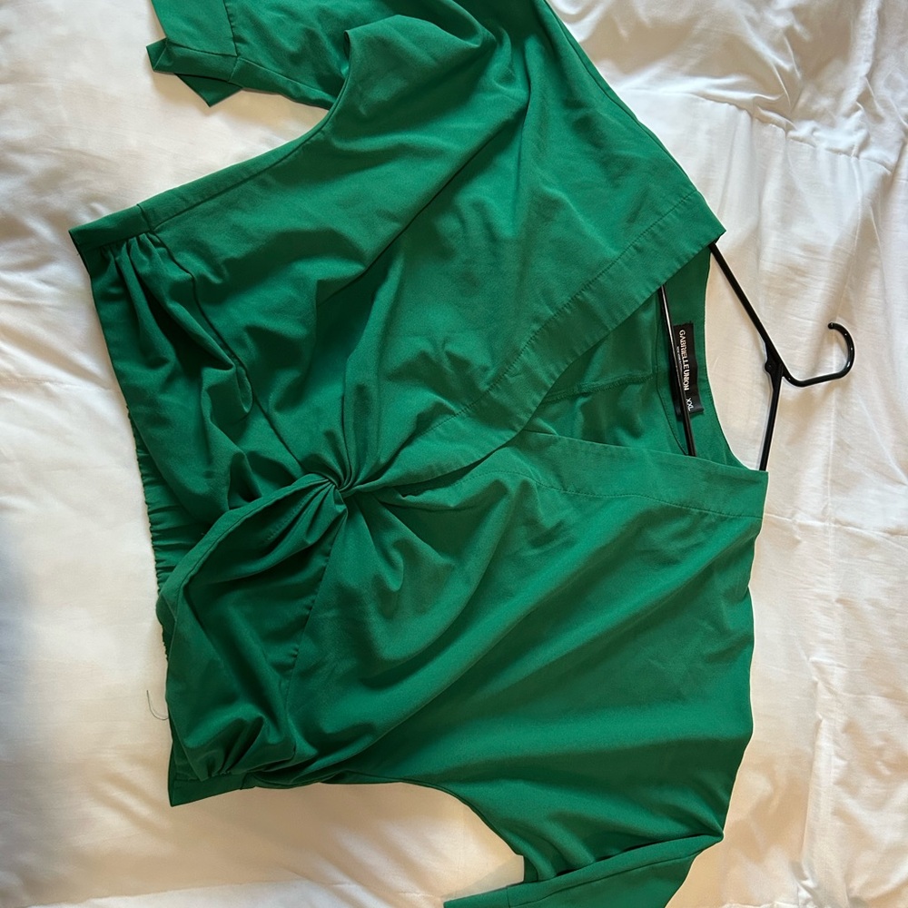 Emerald Green Wrap Blouse